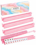 Pink Glitter Acrylic Mahjong Racks with Pushers Set of 4 C922