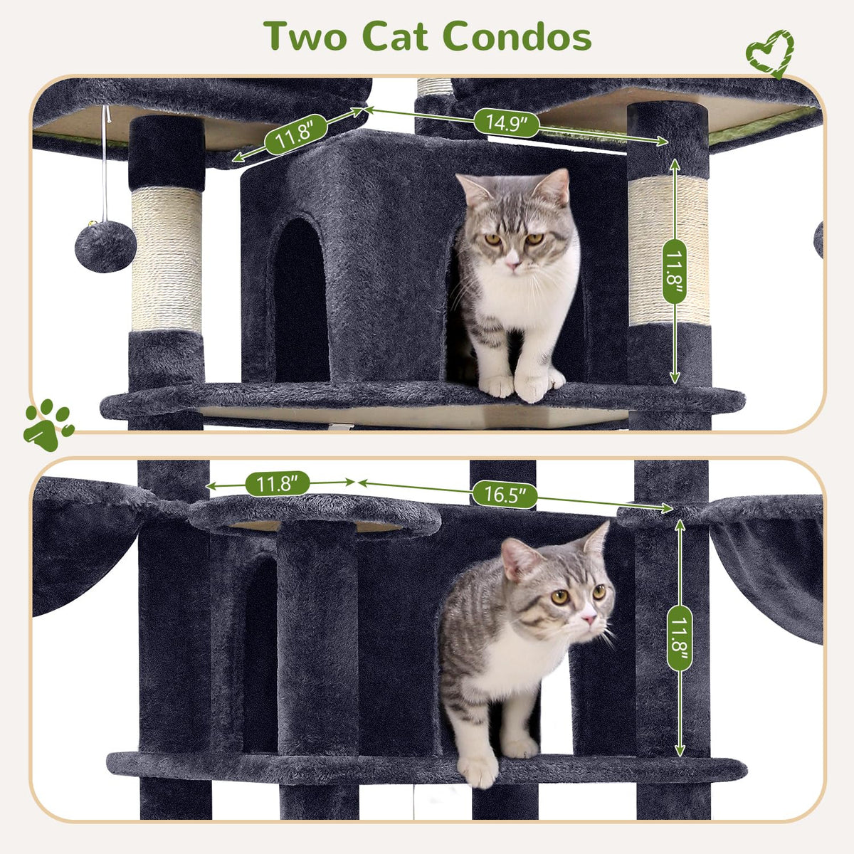 Dark Grey XXL Cat Tower W12892