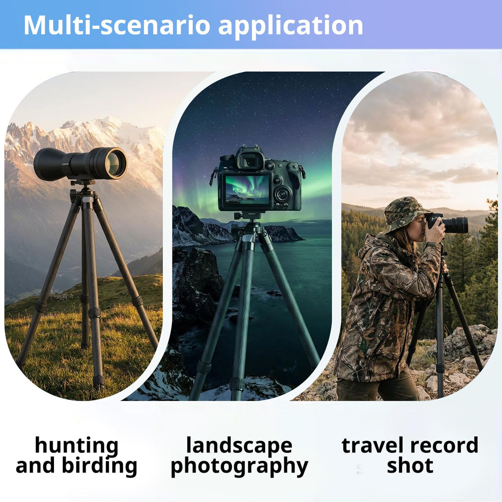 Carbon Fiber Hunting Tripod with Bubble Level and Ball Head C837836