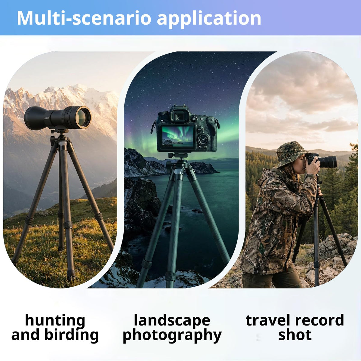 Carbon Fiber Hunting Tripod with Bubble Level and Ball Head C837836