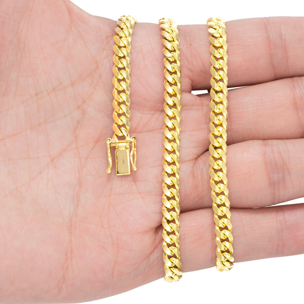 14k Yellow Gold Cuban Link Chain Necklace B431516