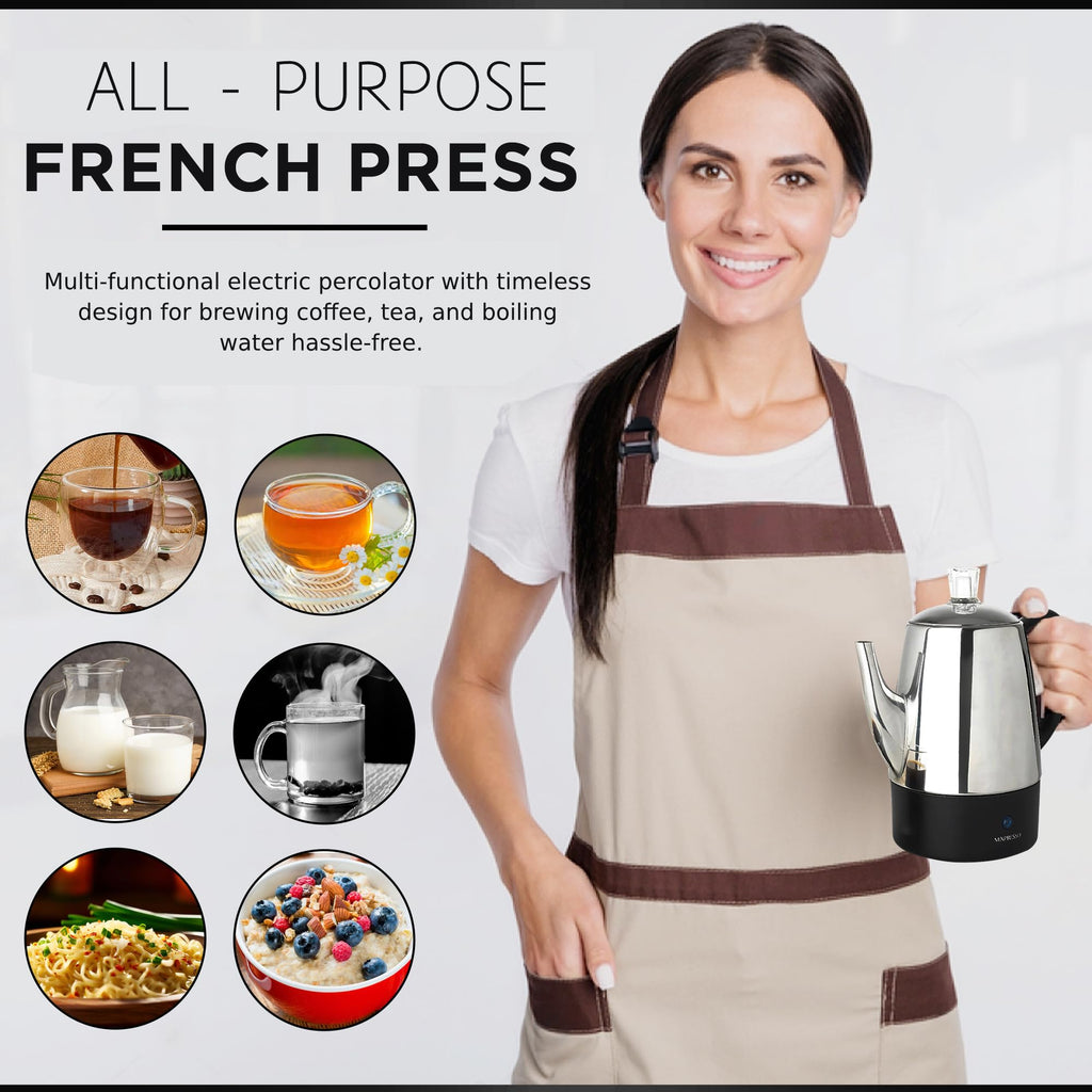 10 Cup Stainless Steel Electric Percolator Coffee Pot T37200