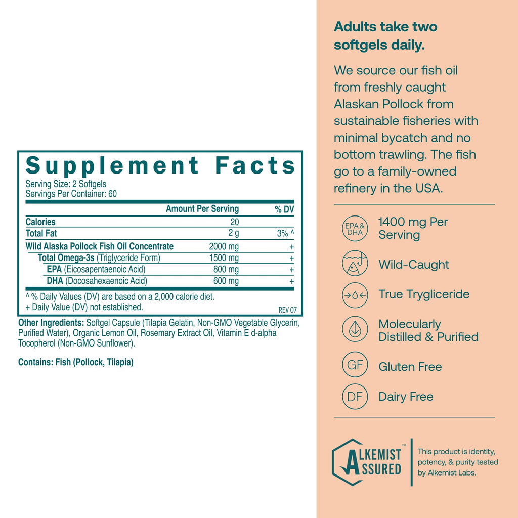 Omega-3 Fish Oil 120 Softgels 1400 mg EPA DHA L31411