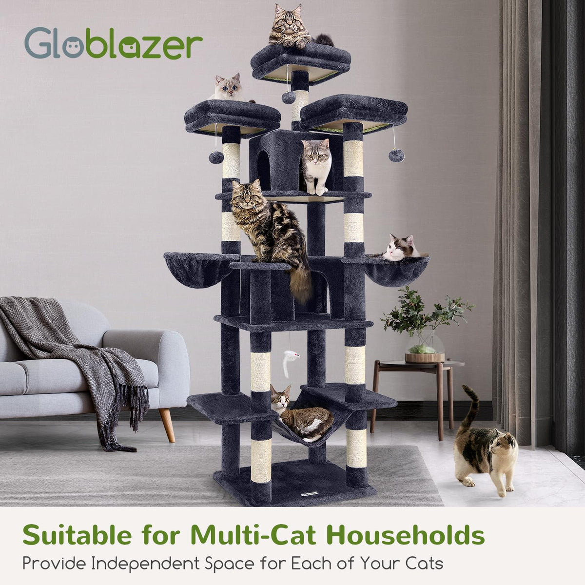 Dark Grey XXL Cat Tower W12892