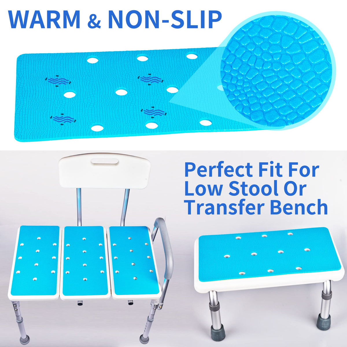 3 PCS Anti-Skid Shower Chair Mats with Adhesive Backing Z520983