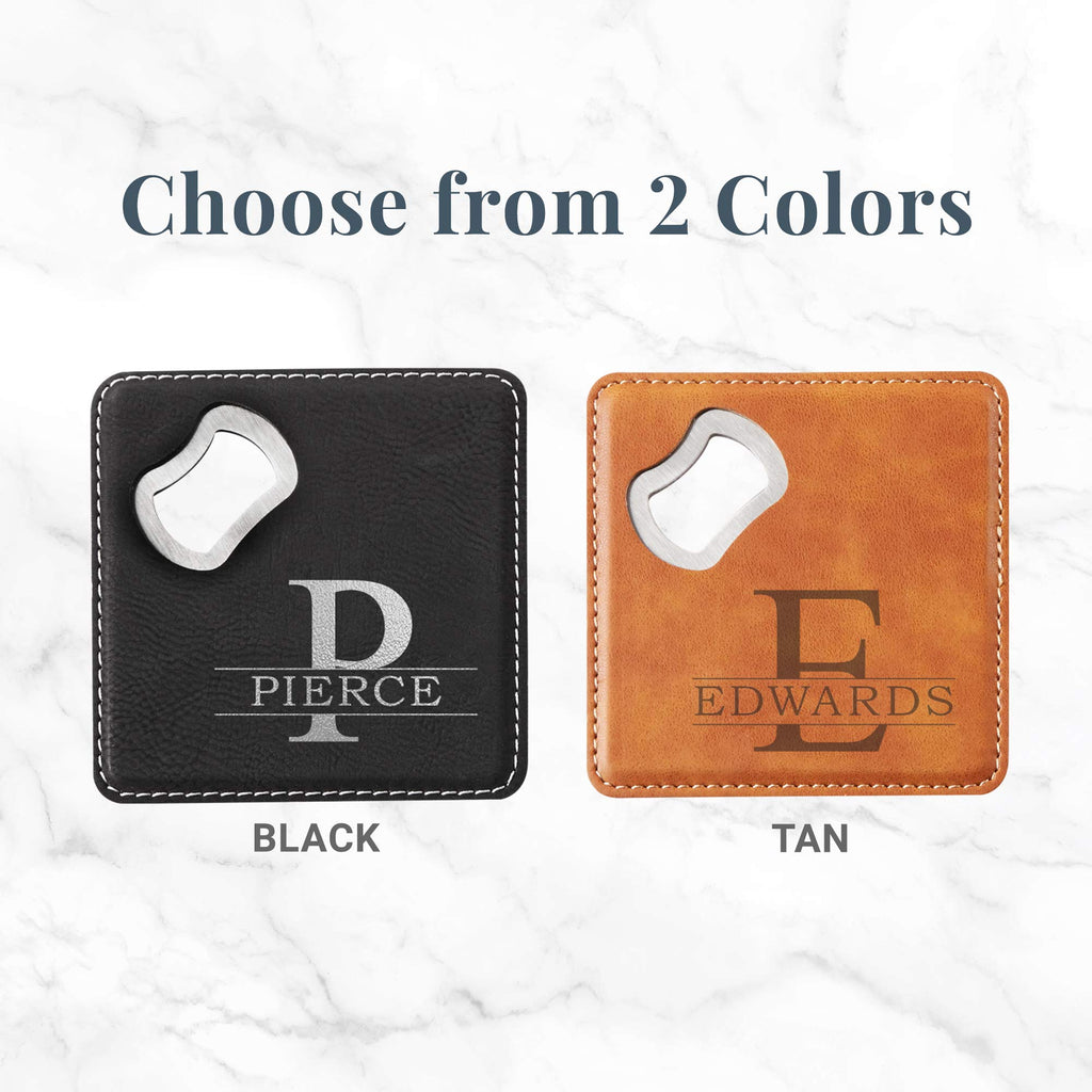 Black Set of 4 Bottle Opener Coaster Z31522