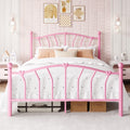 Full Size Pink Metal Platform Bed Frame S712881