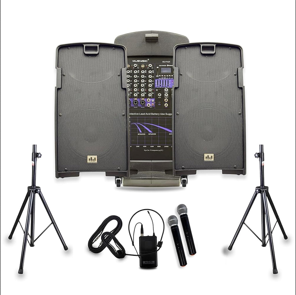 2000W PA Speaker System with Wireless Microphone D3220