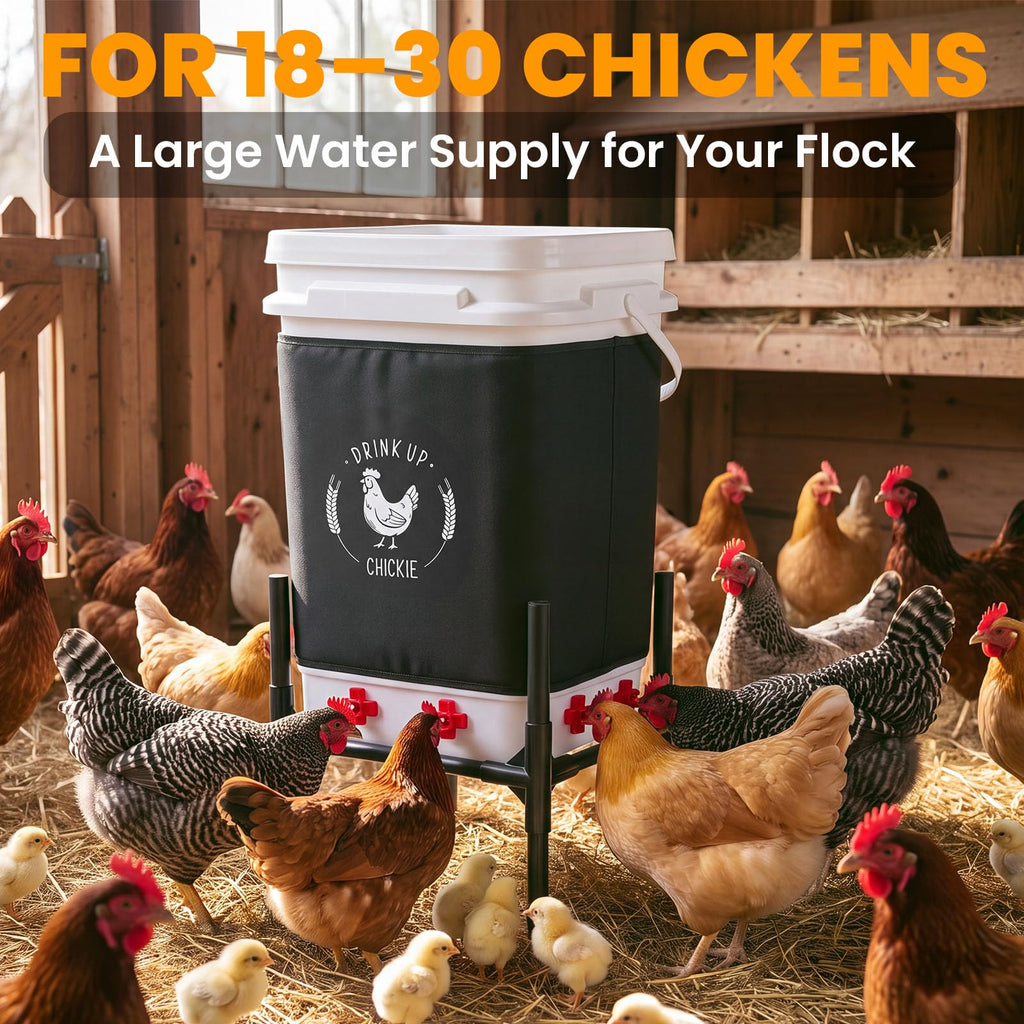 6.6 Gallon Heated Chicken Waterer with Stand S356