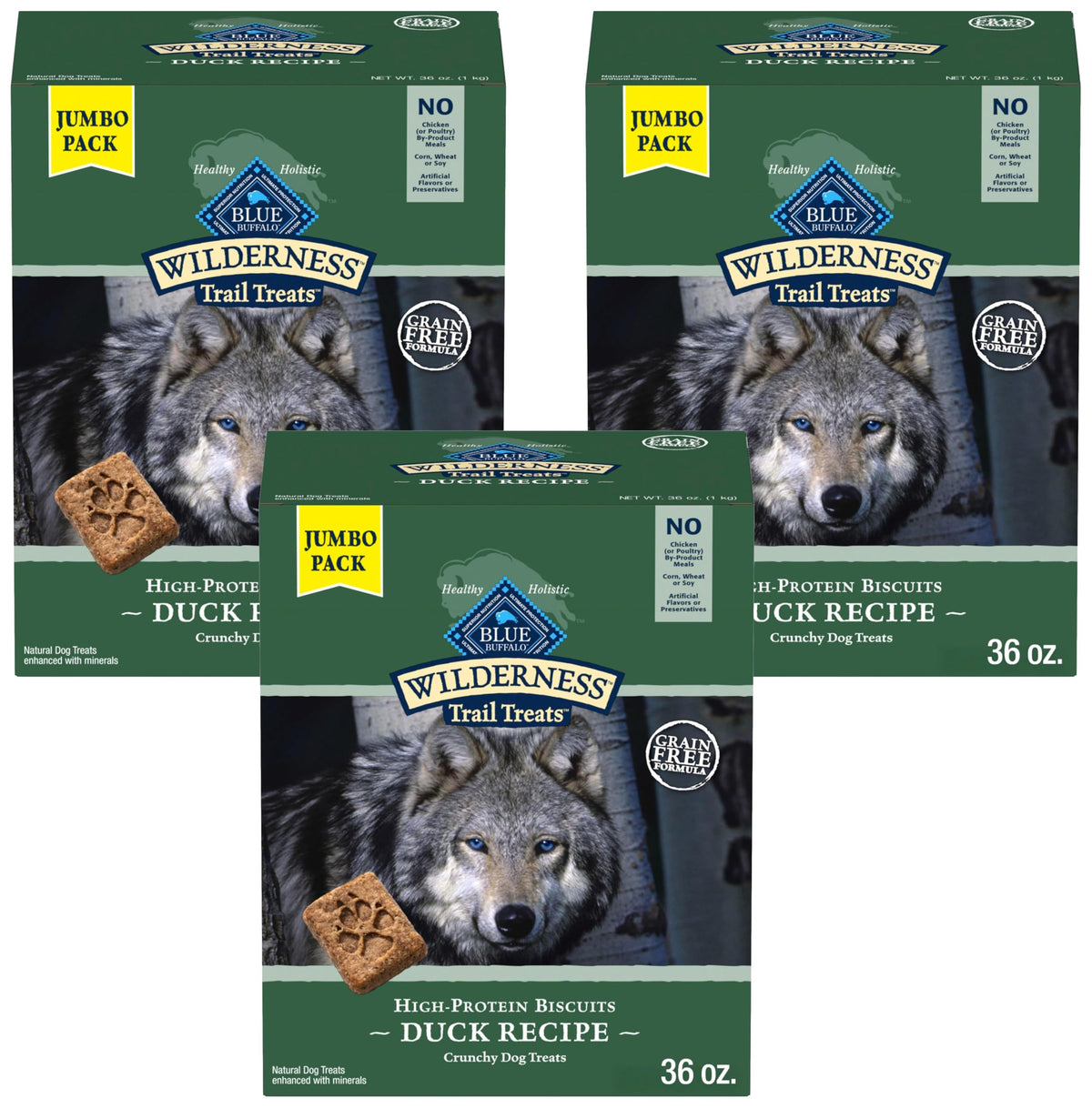 High Protein Grain Free Duck Recipe Dog Biscuits 36-oz O53267