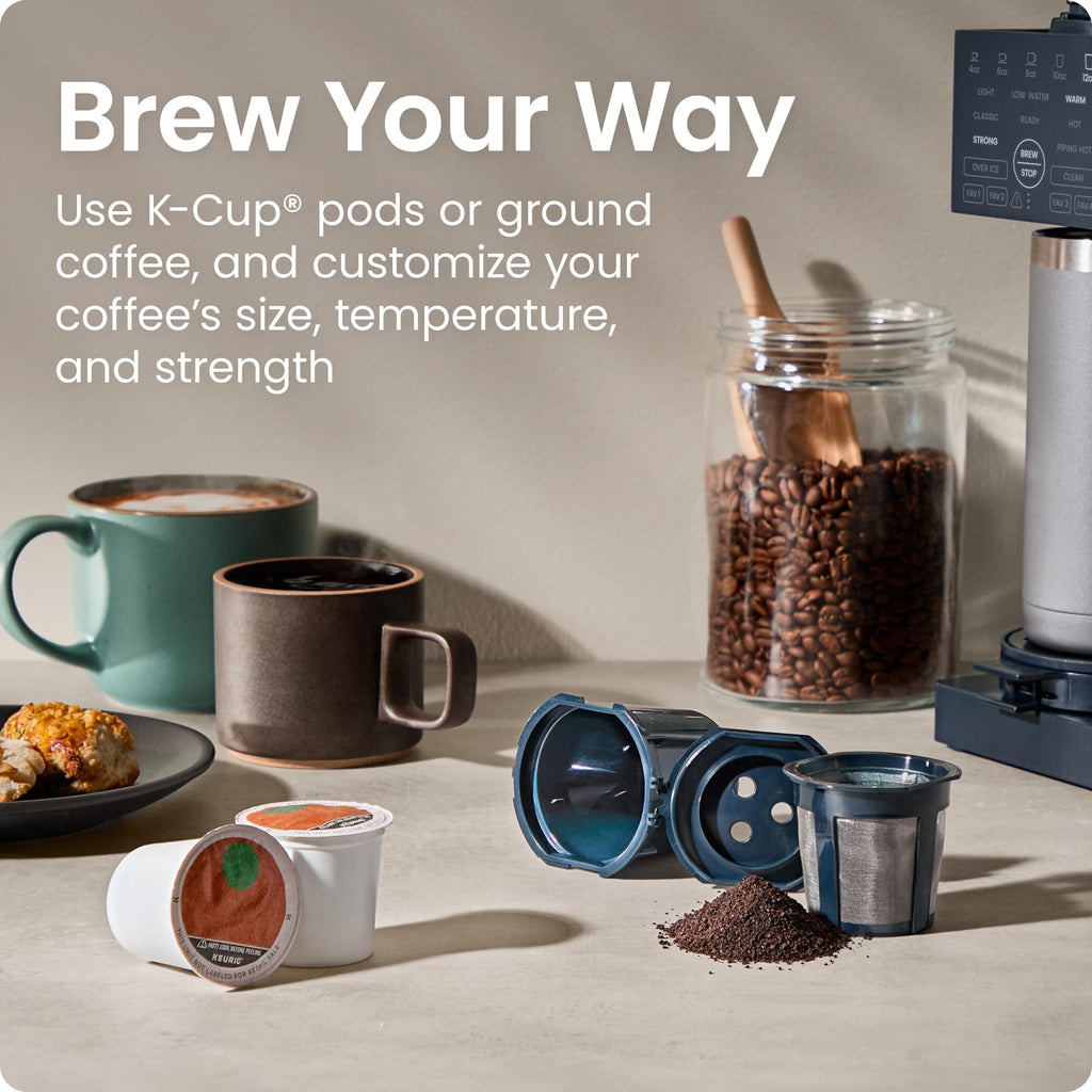 Single Serve Coffee Maker with Brew Strength Settings, 45 oz Removable Water Reservoir P25550