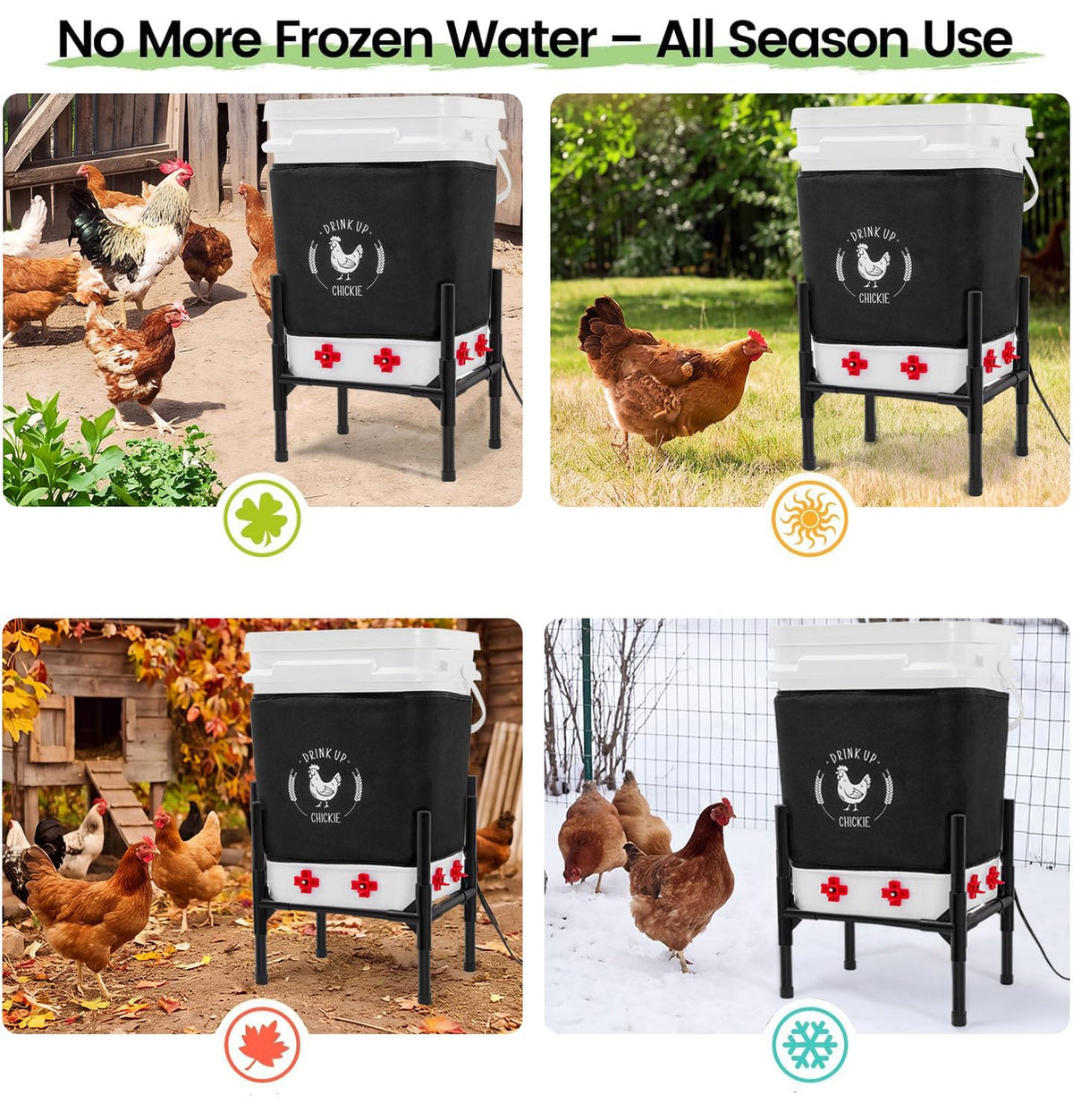 6.6 Gallon Heated Chicken Waterer with Stand S356