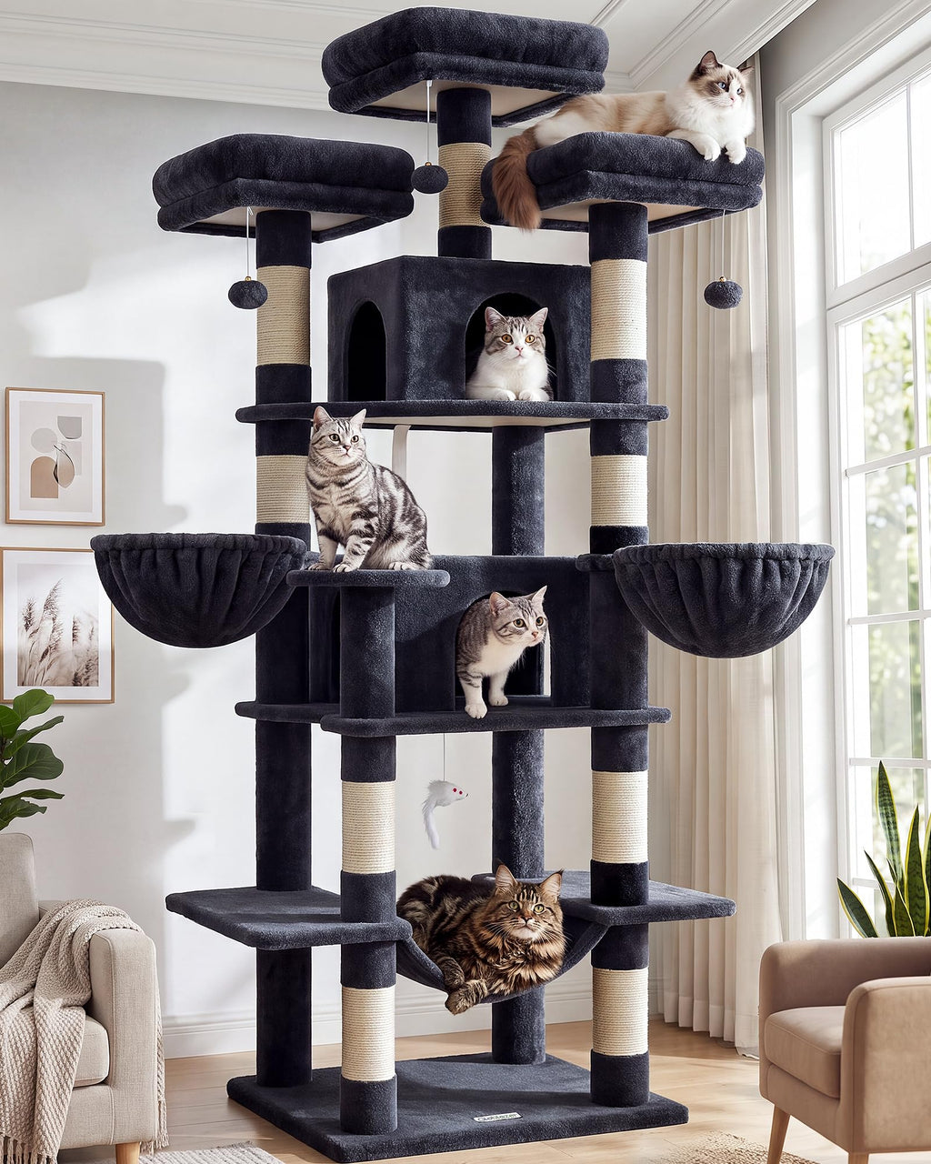 Dark Grey XXL Cat Tower W12892
