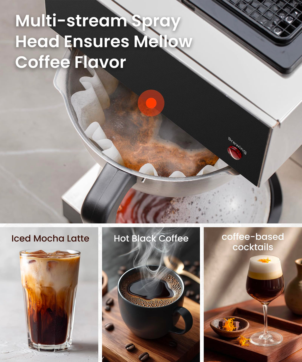 Commercial Pour Over Coffee Maker with 2 Warmers N944588