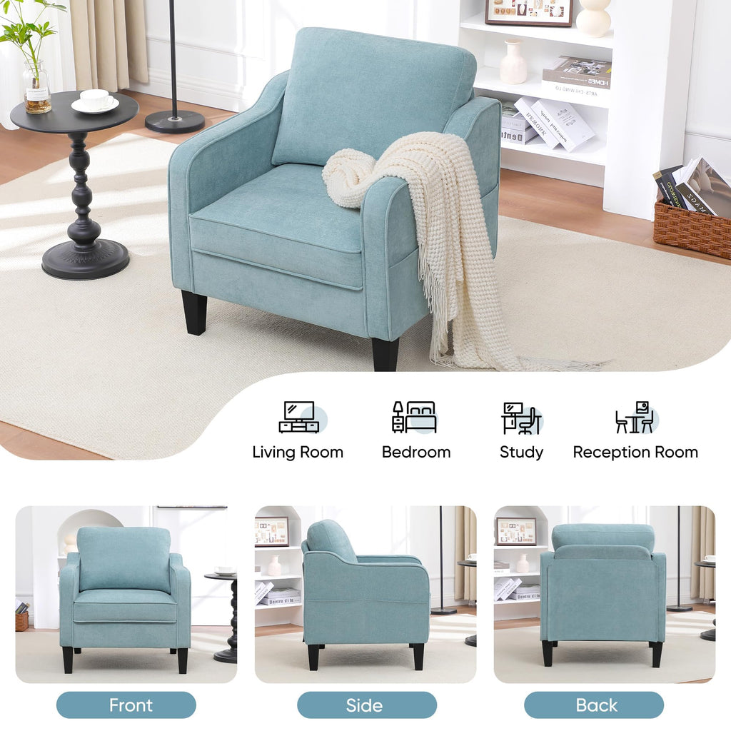 Teal Green Upholstered Accent Chairs Set of 2 J7073