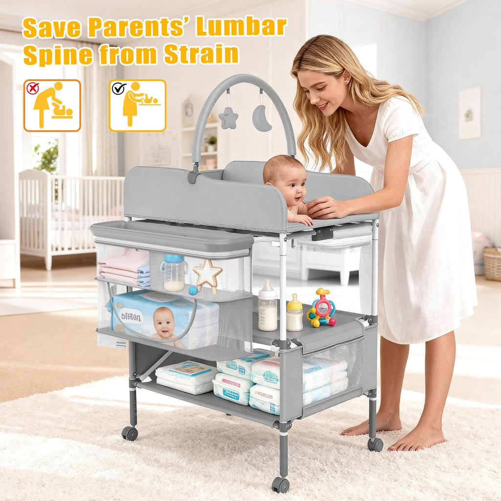 Portable Diaper Changing Station with Drawers N945072