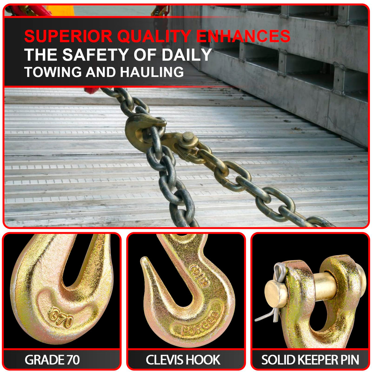 3/8 Chain Hook 10 Pack Grade 70 Grab Hooks L577