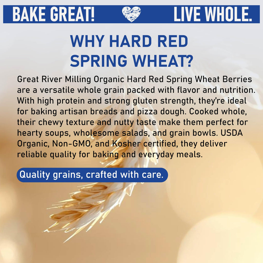 Organic Hard Red Spring Wheat Berries, 25 lb T876