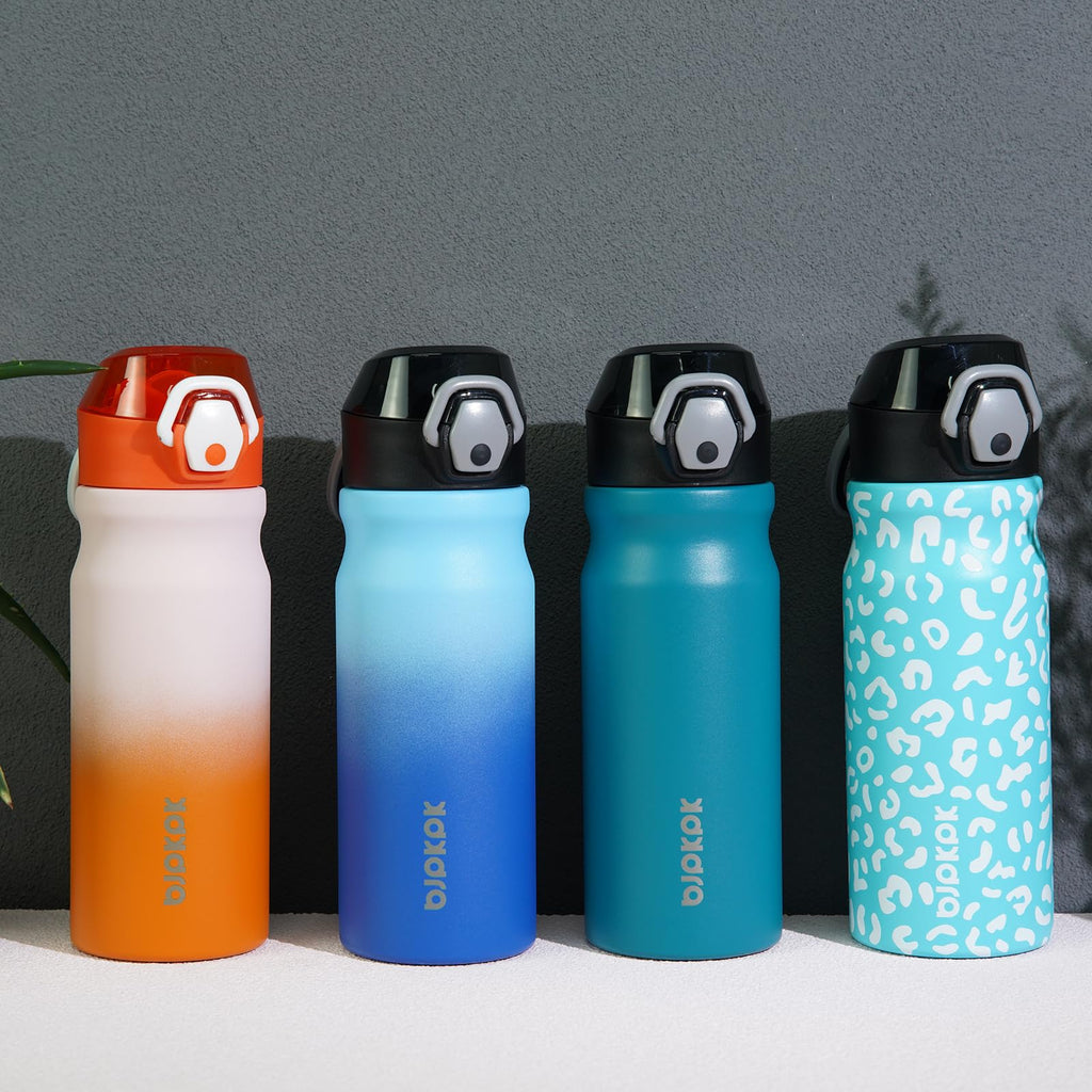 18 oz Insulated Stainless Water Bottle with Straw & Handle Q14369