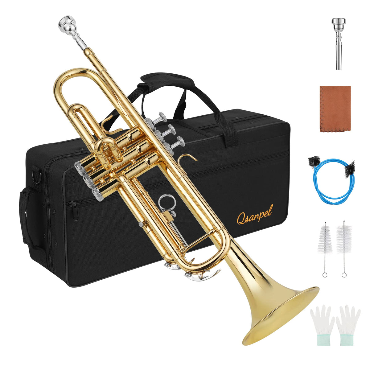 Gold Trumpet with Case, 7C Mouthpiece and Cleaning Kit L780492