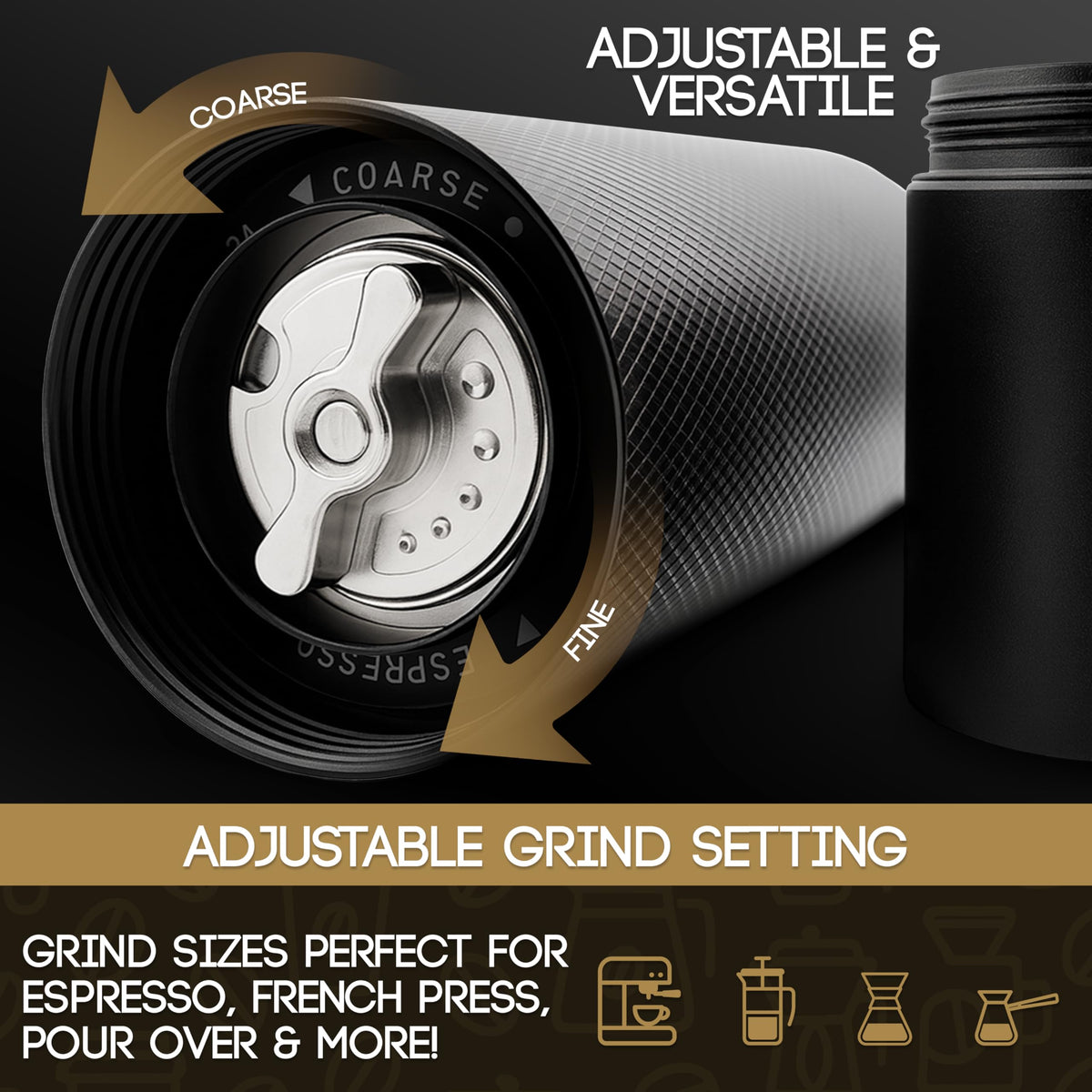Conical Burr Manual Coffee Grinder with Stainless Steel Burrs X618