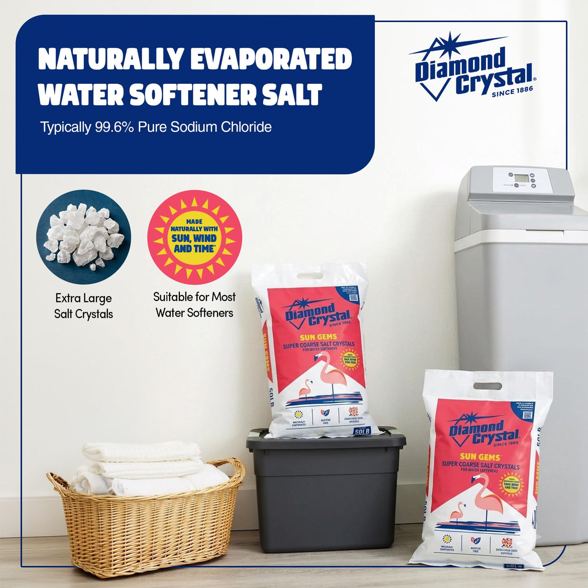 Coarse Salt Crystals, 40 Pounds E62393