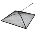 32In Square Heavy Duty Fire Pit Screen Cover with Handle and Poker Black E18565