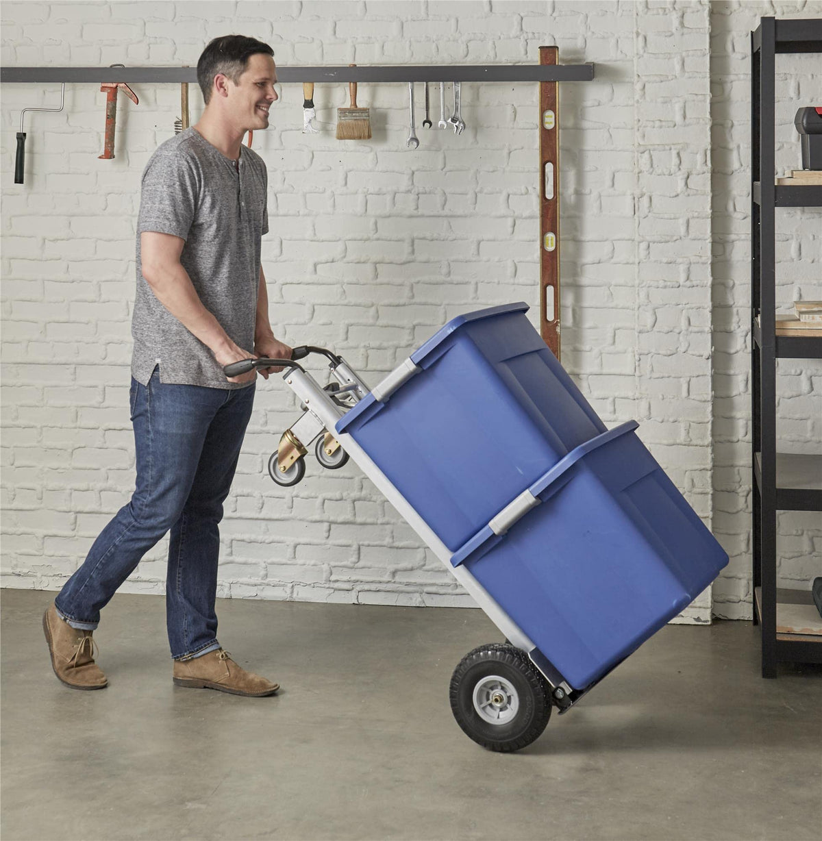 3-in-1 Folding Hand Truck Cart with Flat-Free Wheels A899248