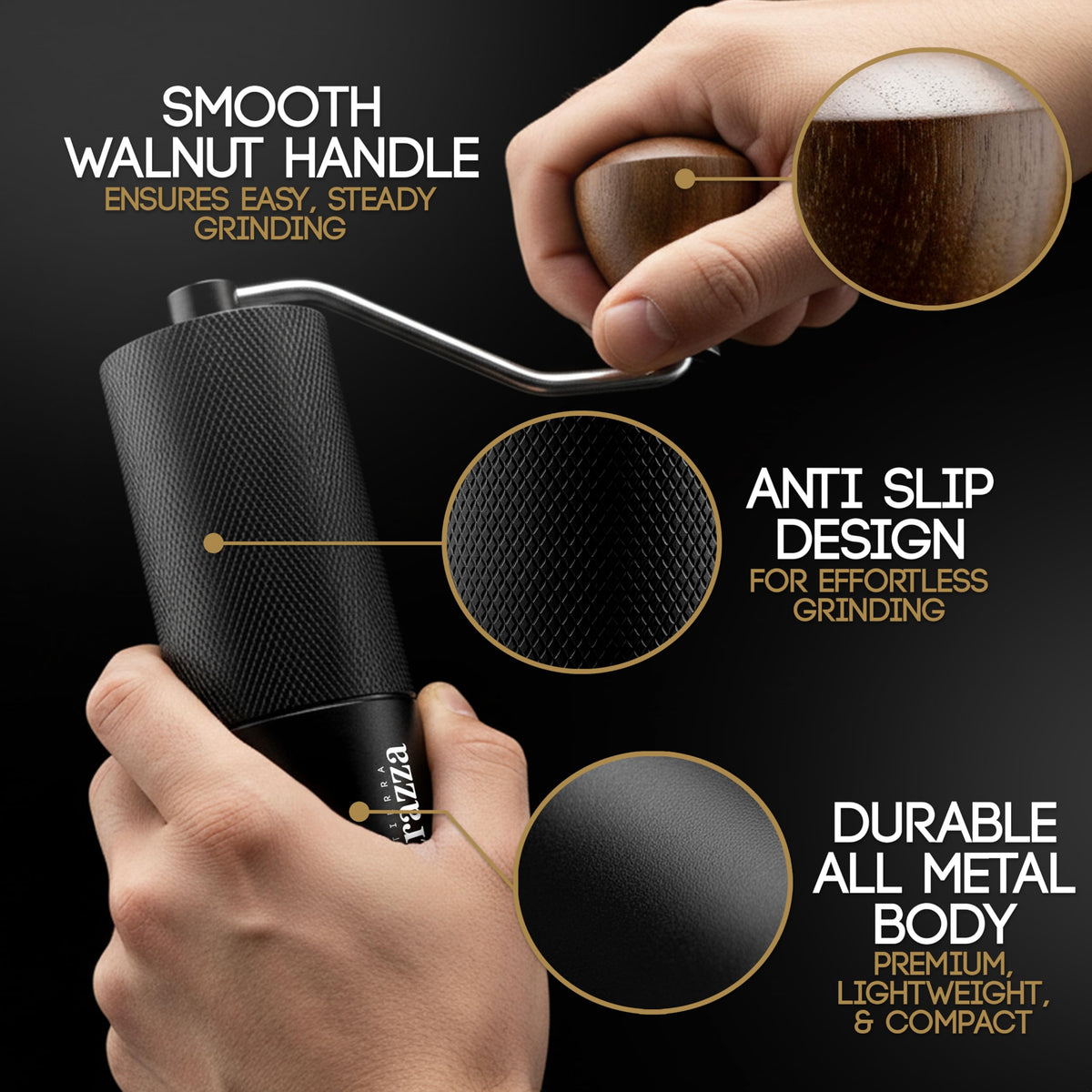 Conical Burr Manual Coffee Grinder with Stainless Steel Burrs X618
