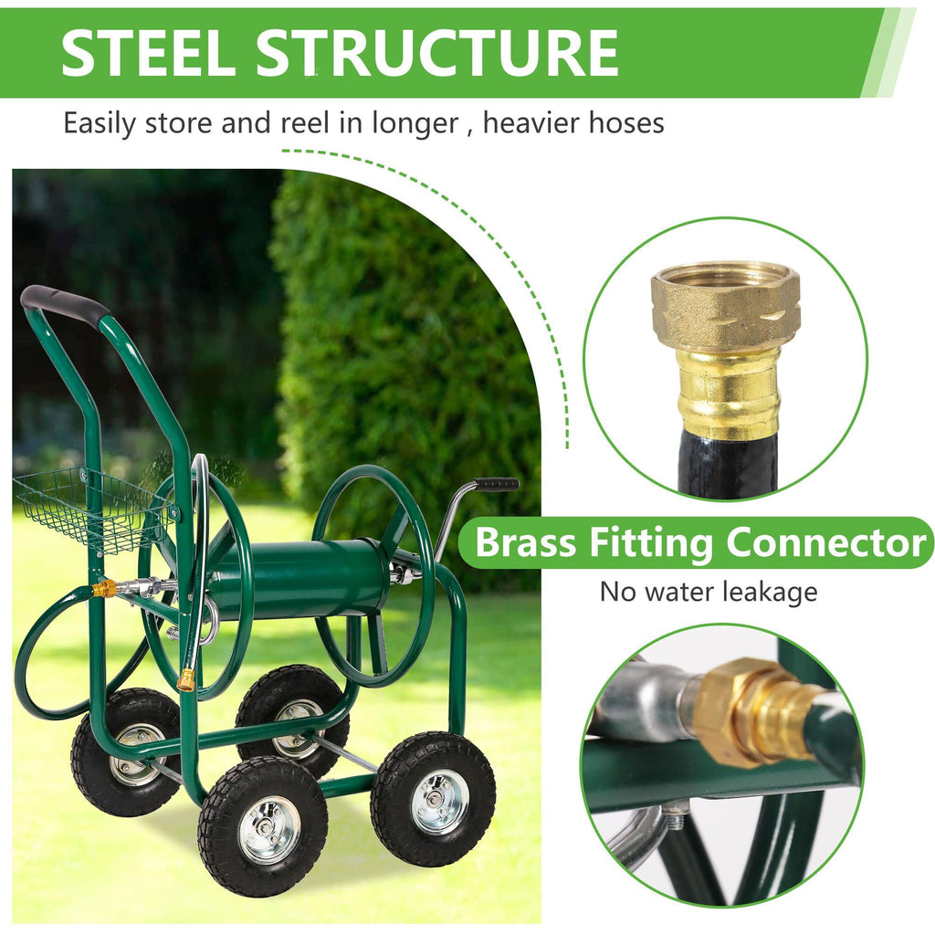 Garden Hose Reel Cart with 4 Wheels D6881