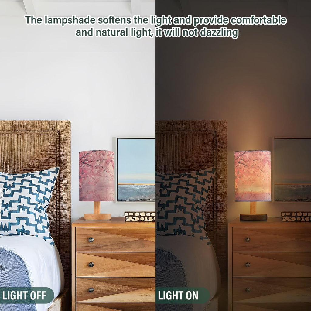 Pink Floral Bedside Table Lamp S930