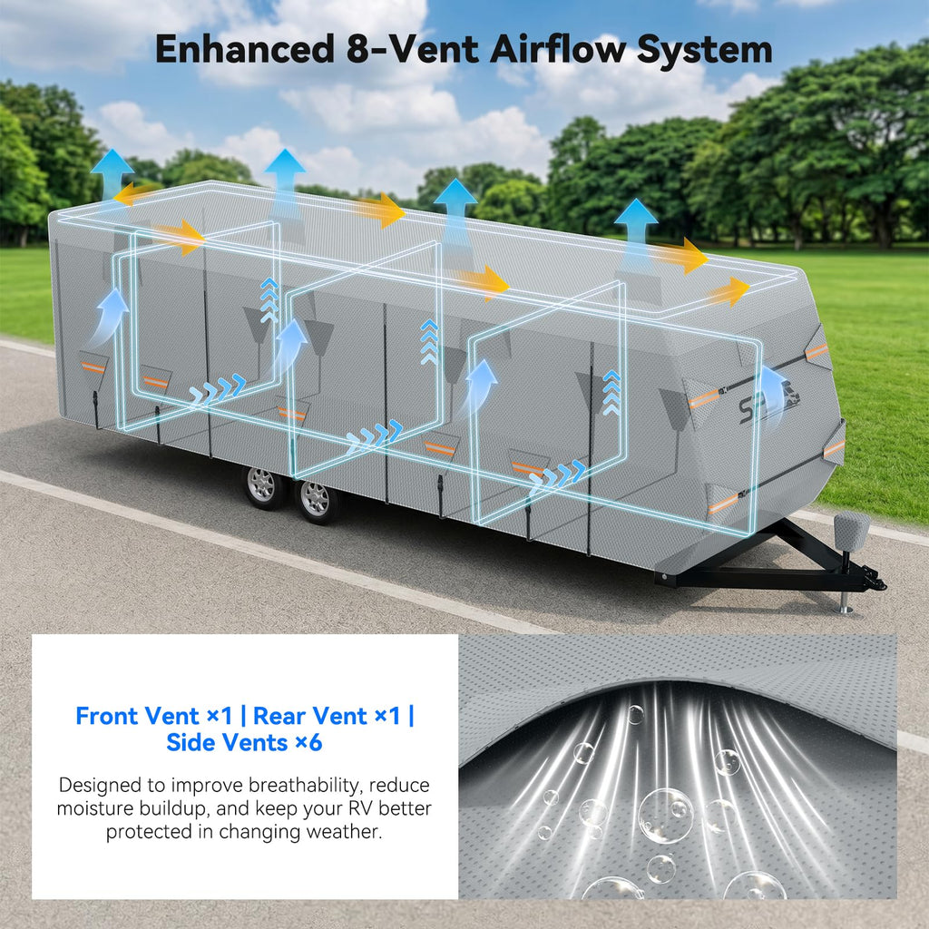 Waterproof Ripstop Travel Trailer RV Cover 24-27ft F65201