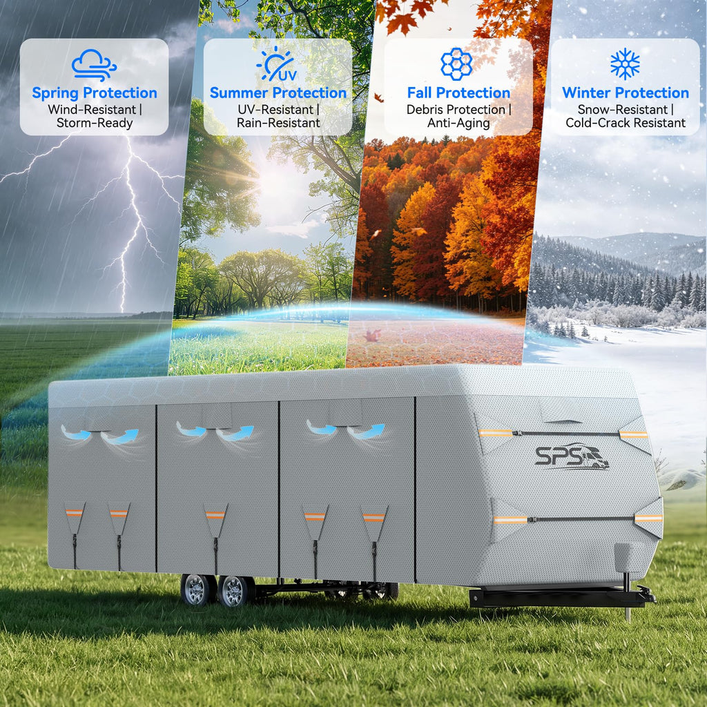 Waterproof Ripstop Travel Trailer RV Cover 24-27ft F65201