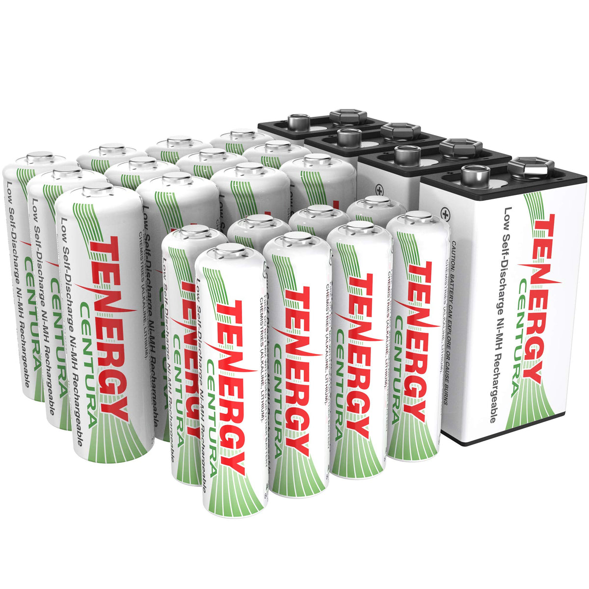 Rechargeable Battery Combo, 12 AA, 8 AAA and 4 9V Set Z800771