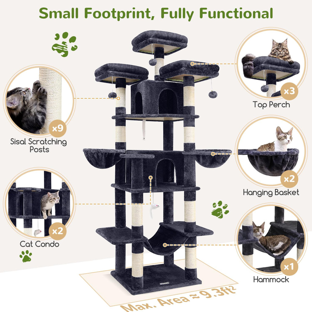 Dark Grey XXL Cat Tower W12892