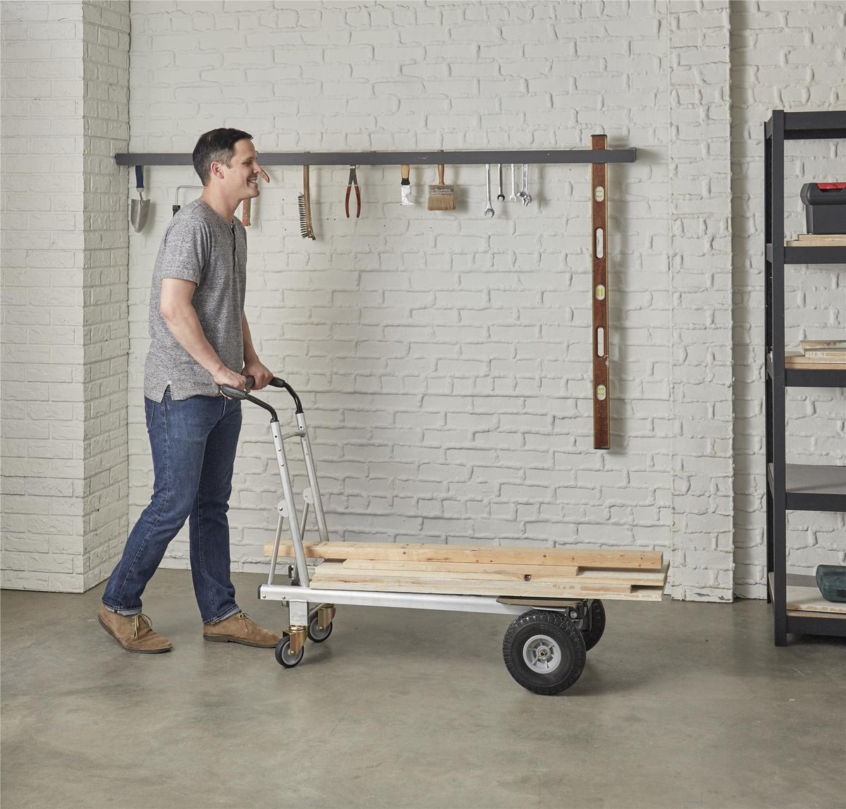 3-in-1 Folding Hand Truck Cart with Flat-Free Wheels A899248