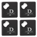 Black Set of 4 Bottle Opener Coaster Z31522