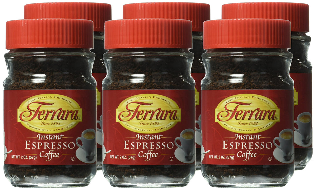 Instant Espresso Coffee 2 oz Glass Jars Pack of 6 J5149