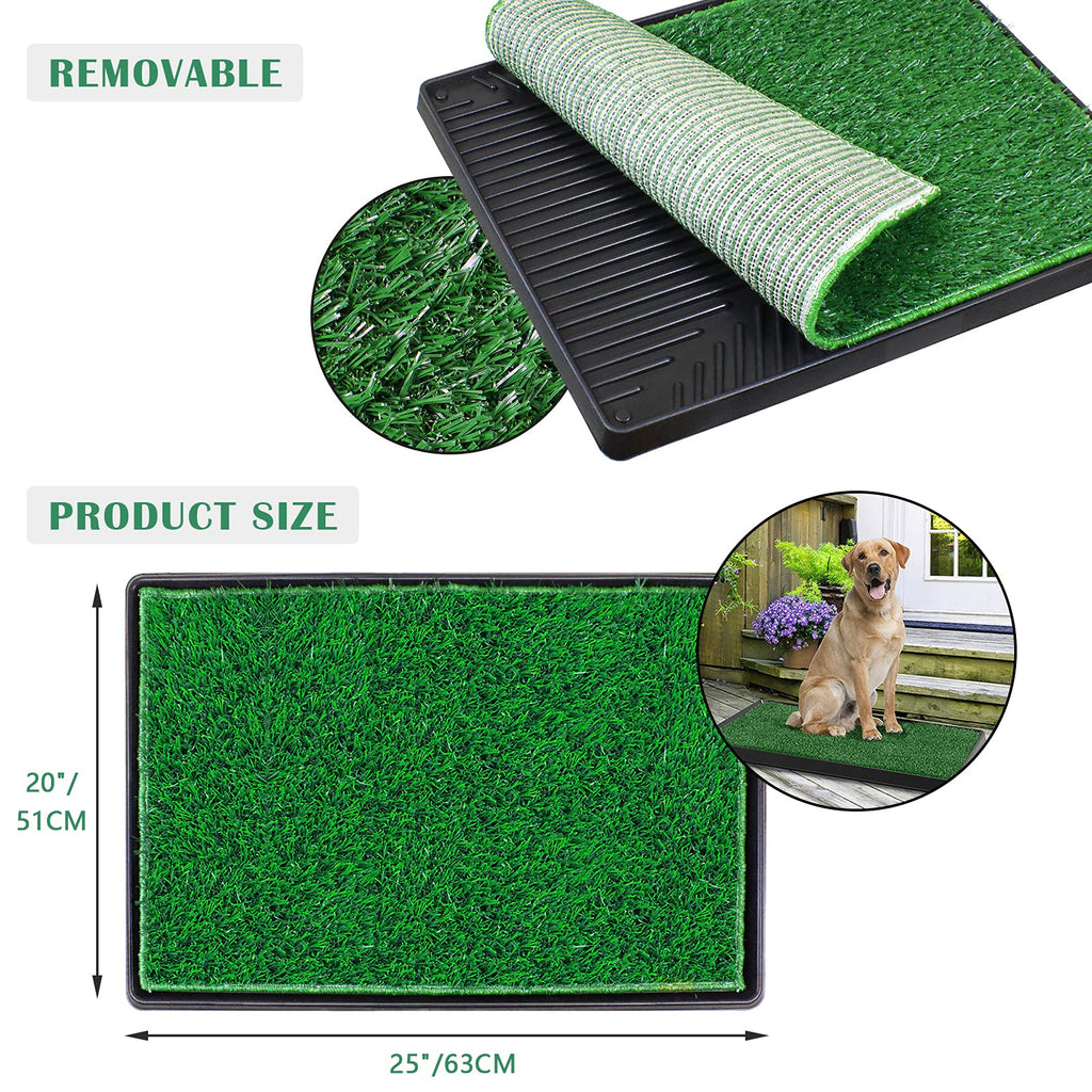 Large Dog Grass Pad with Tray and 2 Artificial Pee Grasses G2143