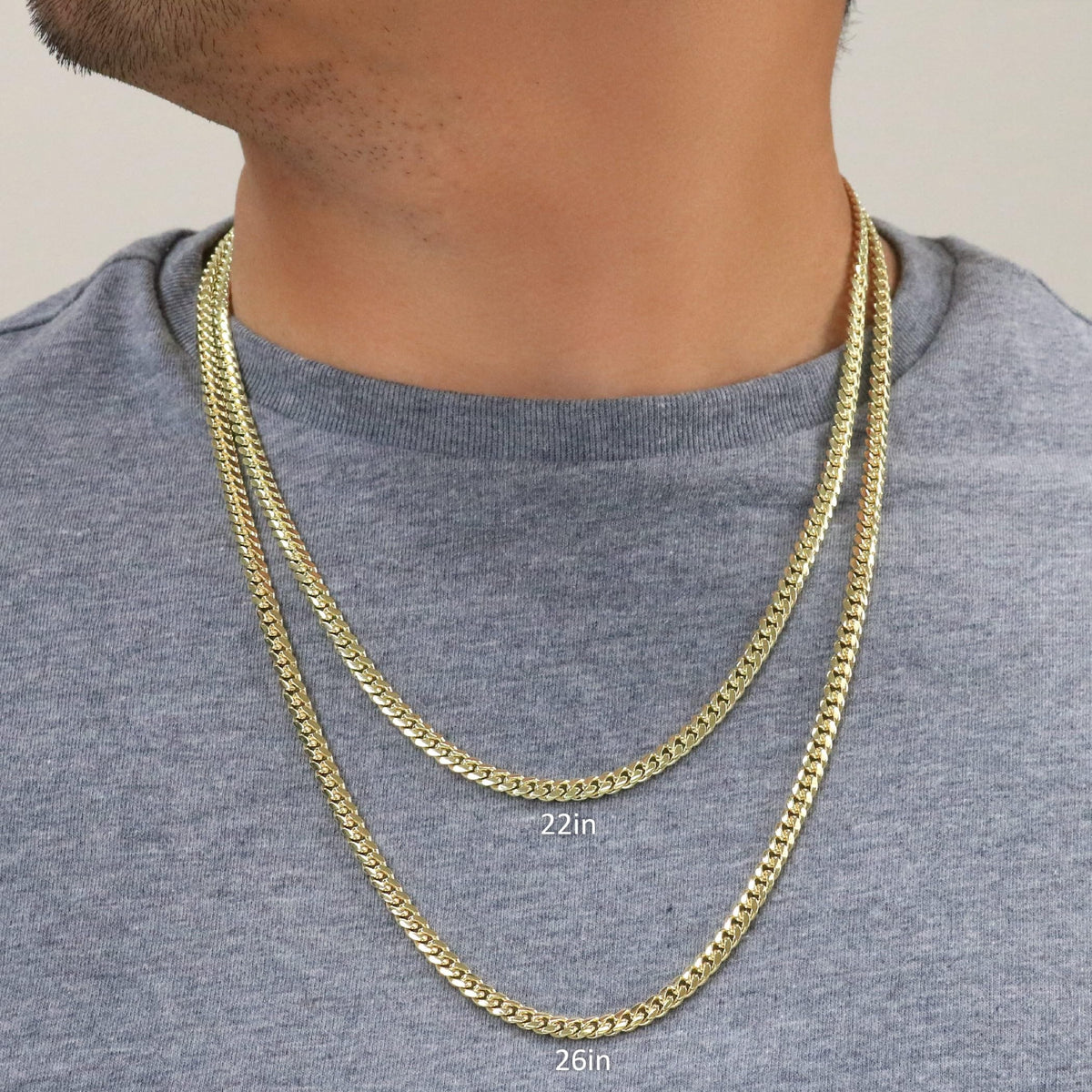 14k Yellow Gold Cuban Link Chain Necklace B431516