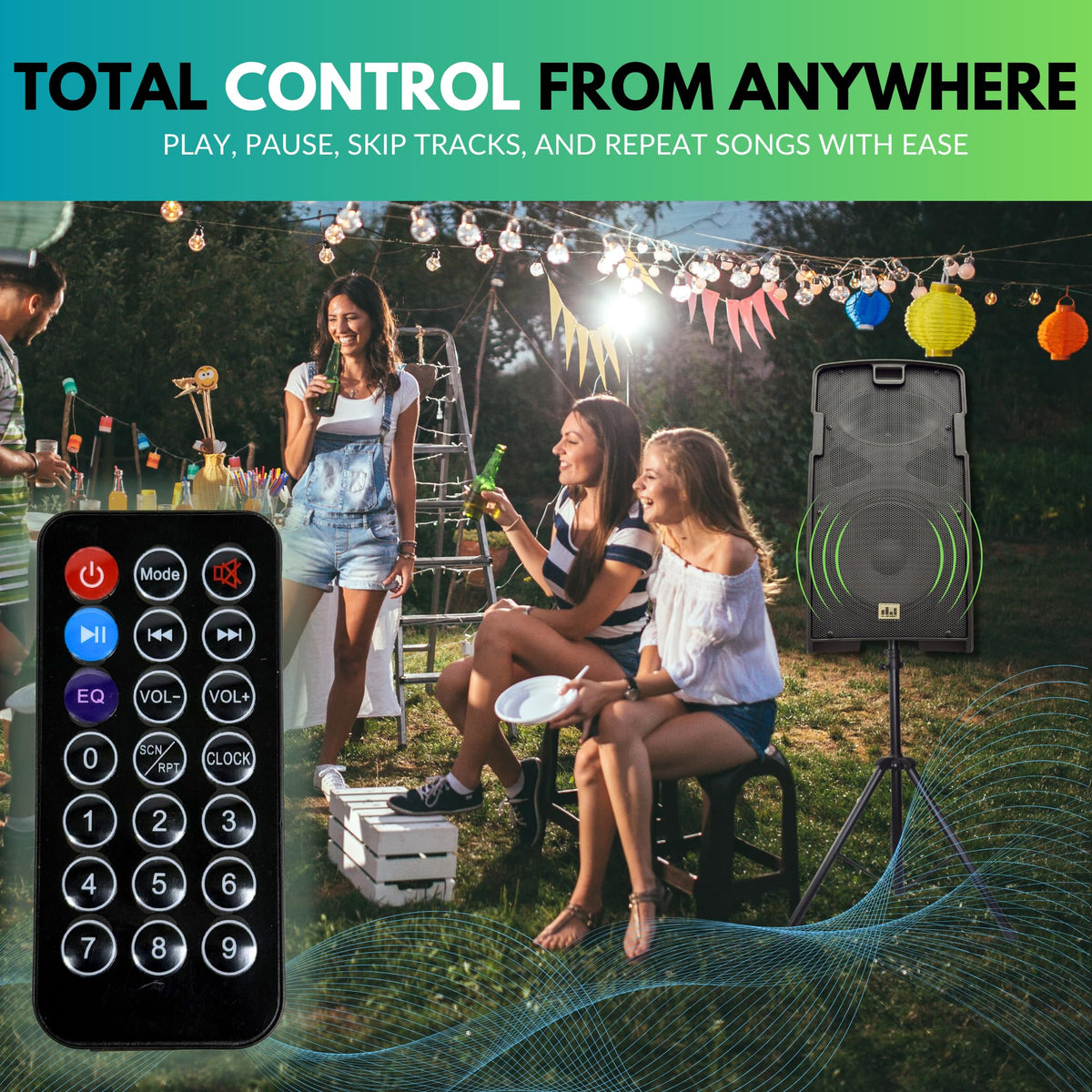 2000W PA Speaker System with Wireless Microphone D3220