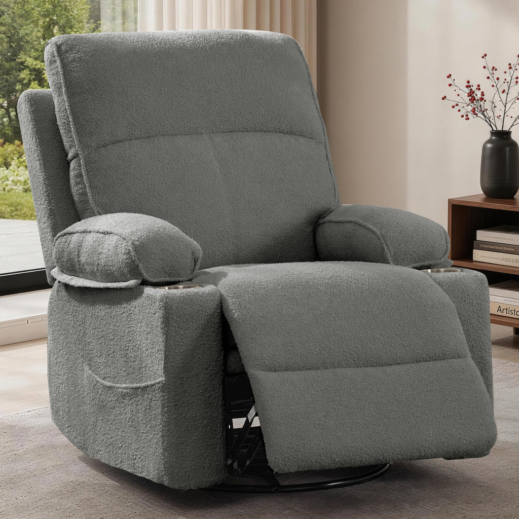 360° Swivel Rocker Recliner Chair with Cup Holders L413608