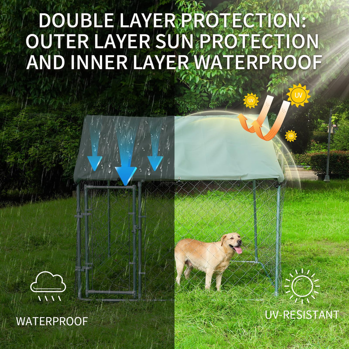 80"x80"x70" Outdoor Dog Kennel R37099