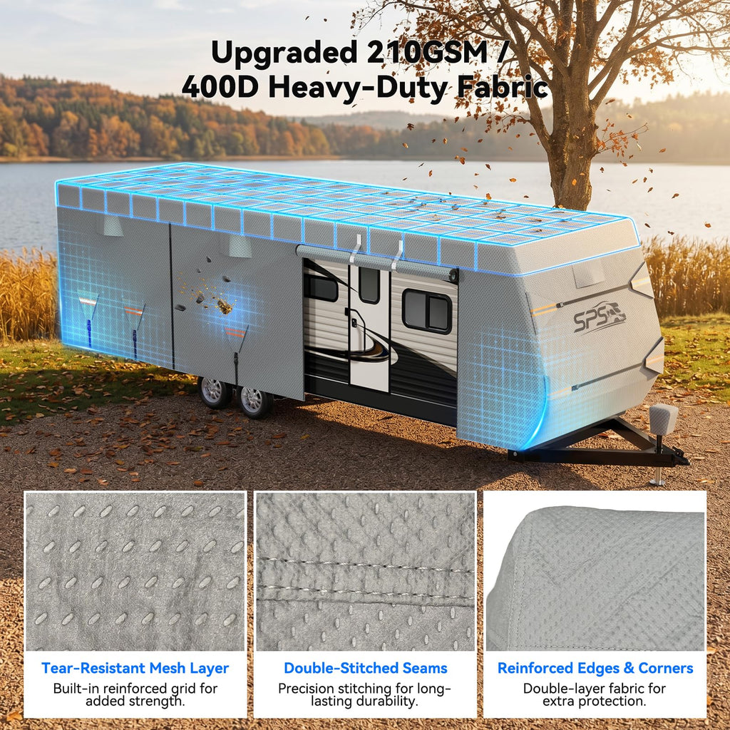 Waterproof Ripstop Travel Trailer RV Cover 24-27ft F65201