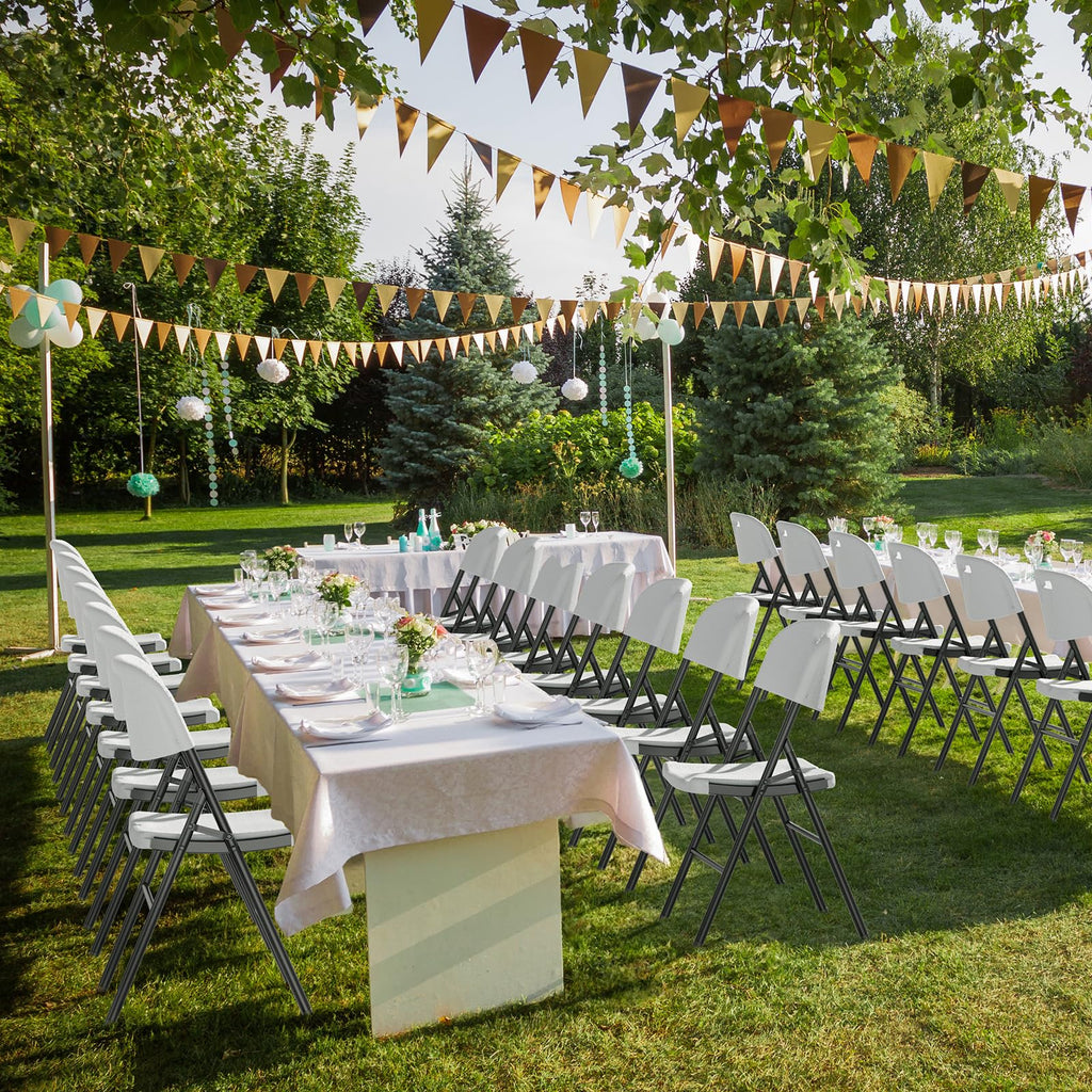 White 10 Pack HDPE Folding Chairs with Steel Frame M135908